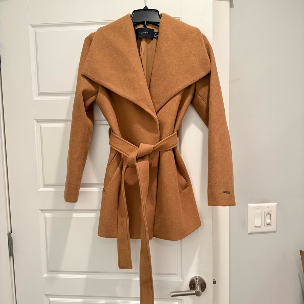 Tahari Evelynn Belted Wrap Coat